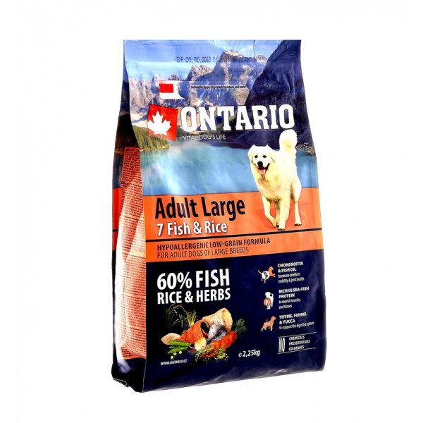 Ontario Корм для собак крупных пород с 7 видами рыбы и рисом