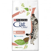 Cat Chow Корм для кошек с чувствительным пищеварением на лососе и рисе Adult Sensitive