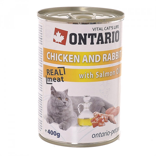 Ontario Консервы для кошек с курицей и кроликом