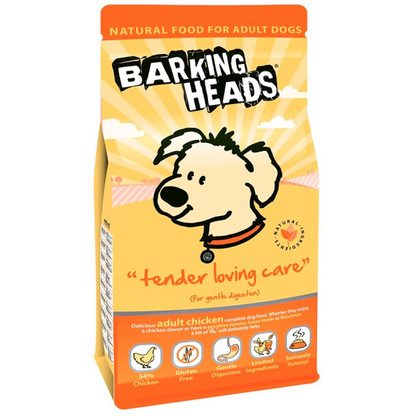 Barking Heads Корм со вкусом курицы и рисом для собак с чувствительным пищеварением