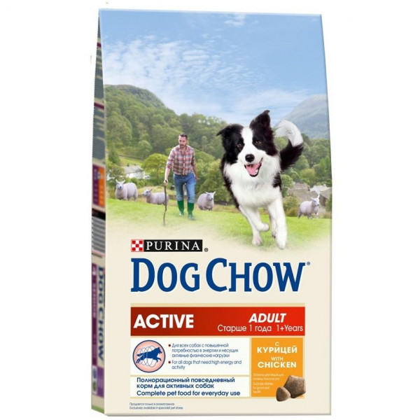 Dog Chow Корм для активных собак с курицей