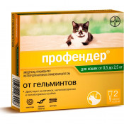 Bayer Капли на холку от глистов для кошек (2 шт) Профендер