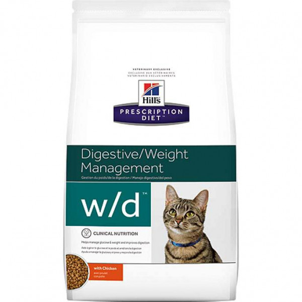 Hill's Диета для лечения сахарного диабета, запоров, колитов у кошек (W/D)