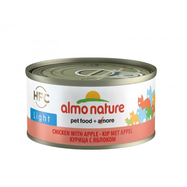 Almo Nature Низкокалорийные консервы для кошек с курицей и яблоком