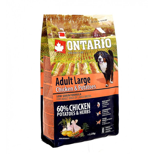 Ontario Корм для собак крупных пород с курицей и картофелем