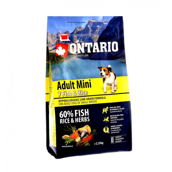 Ontario Корм для собак малых пород с 7 видами рыбы и рисом