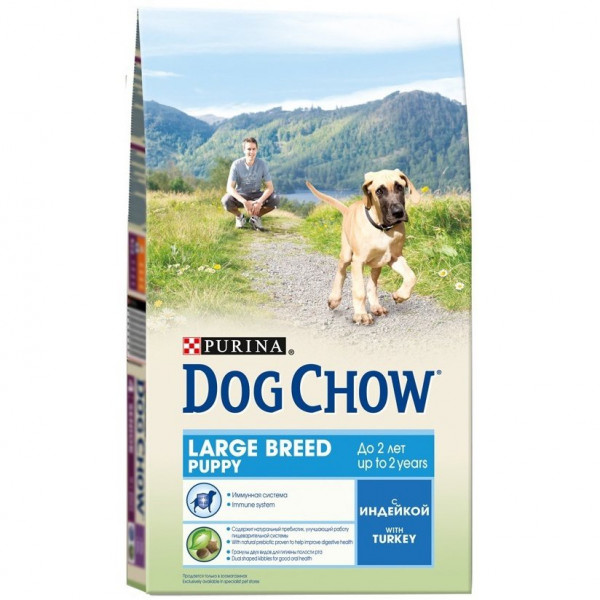 Dog Chow Корм для щенков крупных размеров с индейкой