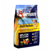 Ontario Корм для собак с 7 видами рыбы и рисом Adult Medium 7 Fish & Rice