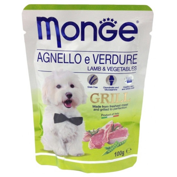 Monge Паучи для собак с ягненком и овощами