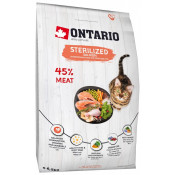 Ontario Корм для стерилизованных кошек с лососем Cat Sterilised Salmon