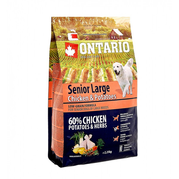 Ontario Корм для пожилых собак крупных пород с курицей и картофелем
