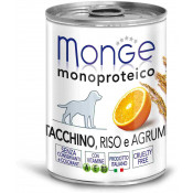 Monge Паштет из индейки с рисом и цитрусовыми для собак Dog Monoprotein Fruits Turkey