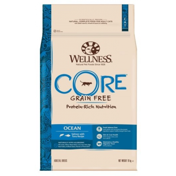 Wellness Core CORE корм из лосося с тунцом для взрослых кошек 10 кг