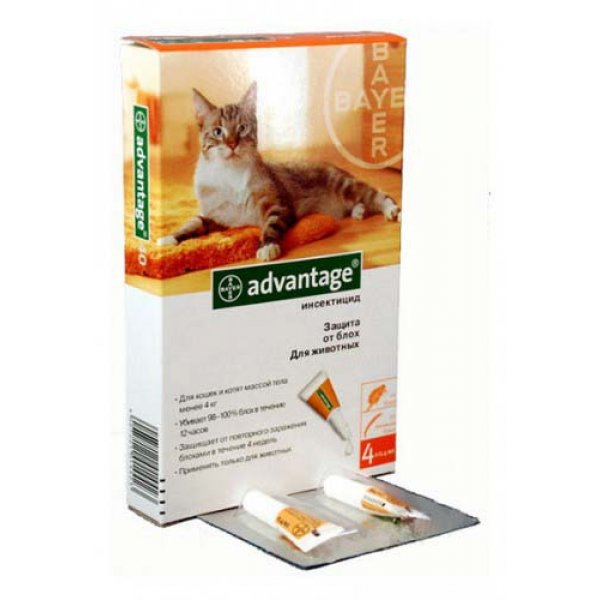 Bayer Bayer Адвантейдж 40 К для кошек до 4 кг (4 пипетки х 0,4 мл)
