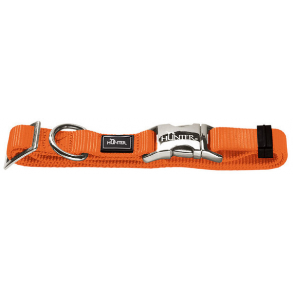 HUNTER Hunter ошейник для собак ALU-Strong L (45-65 см) нейлон с металлической застежкой оранжевый