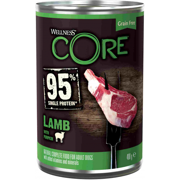 Wellness Core CORE 95 консервы из ягненка с тыквой для взрослых собак 400 г