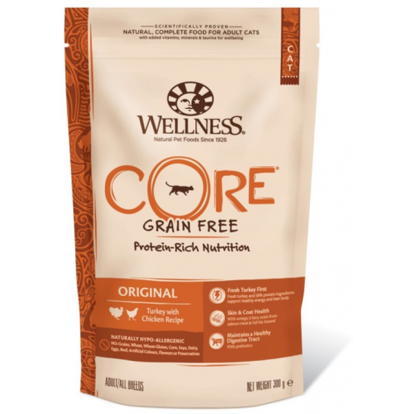 Wellness Core CORE корм из индейки с курицей для взрослых кошек 300 г